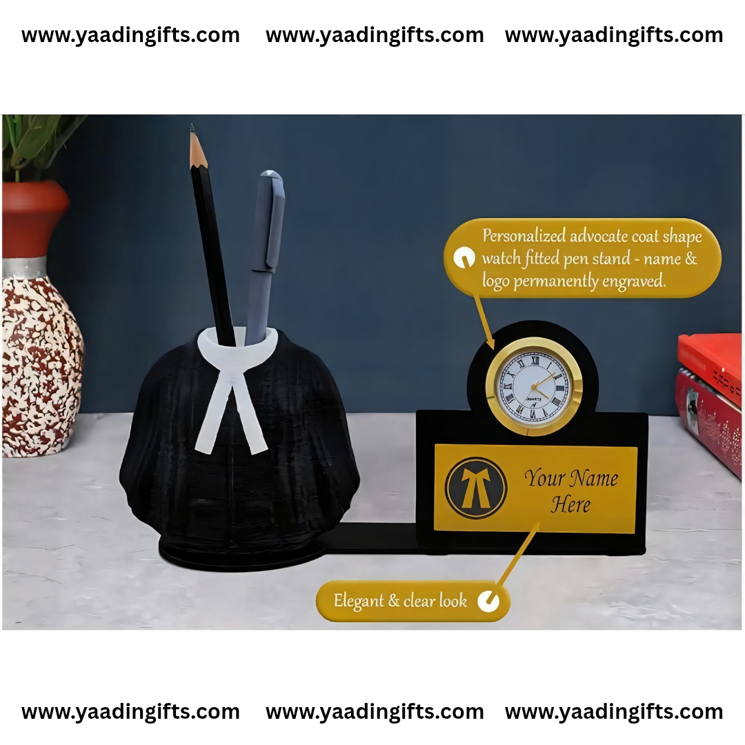 Advocate pen stand with clock - C