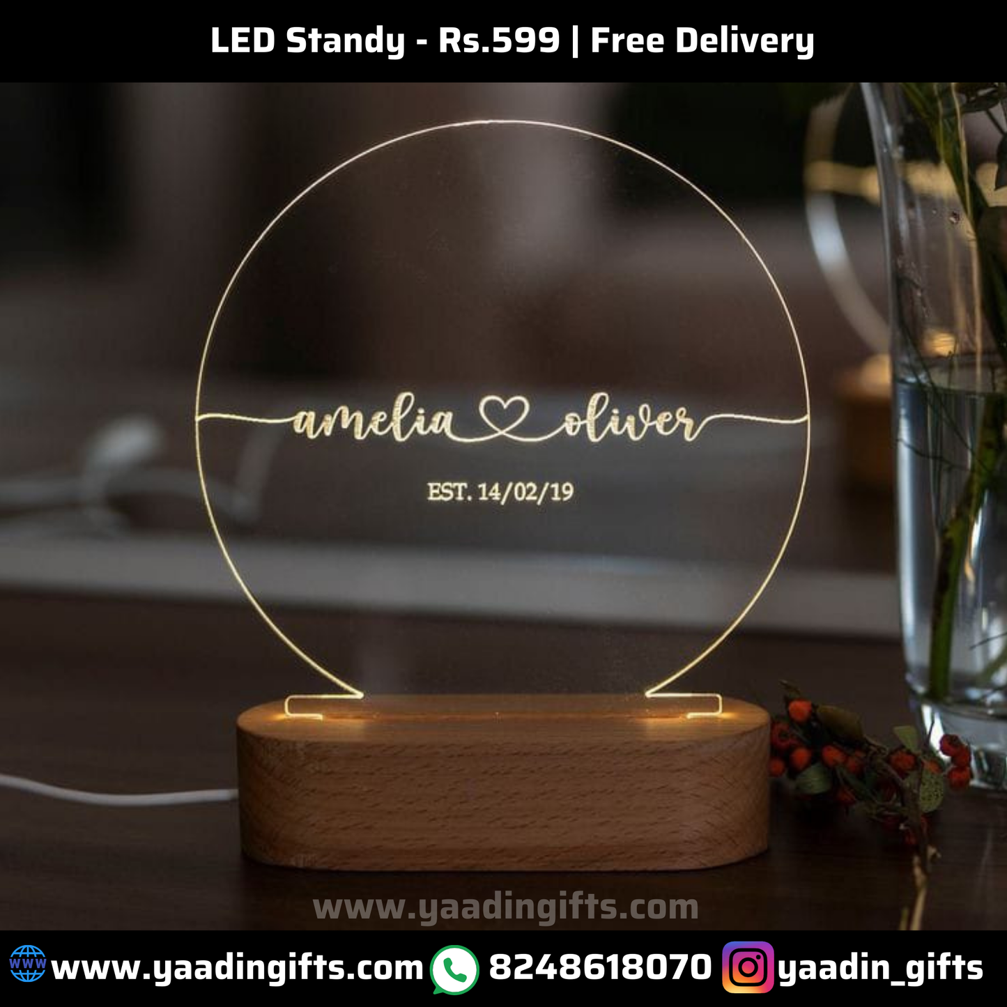 LED name stand