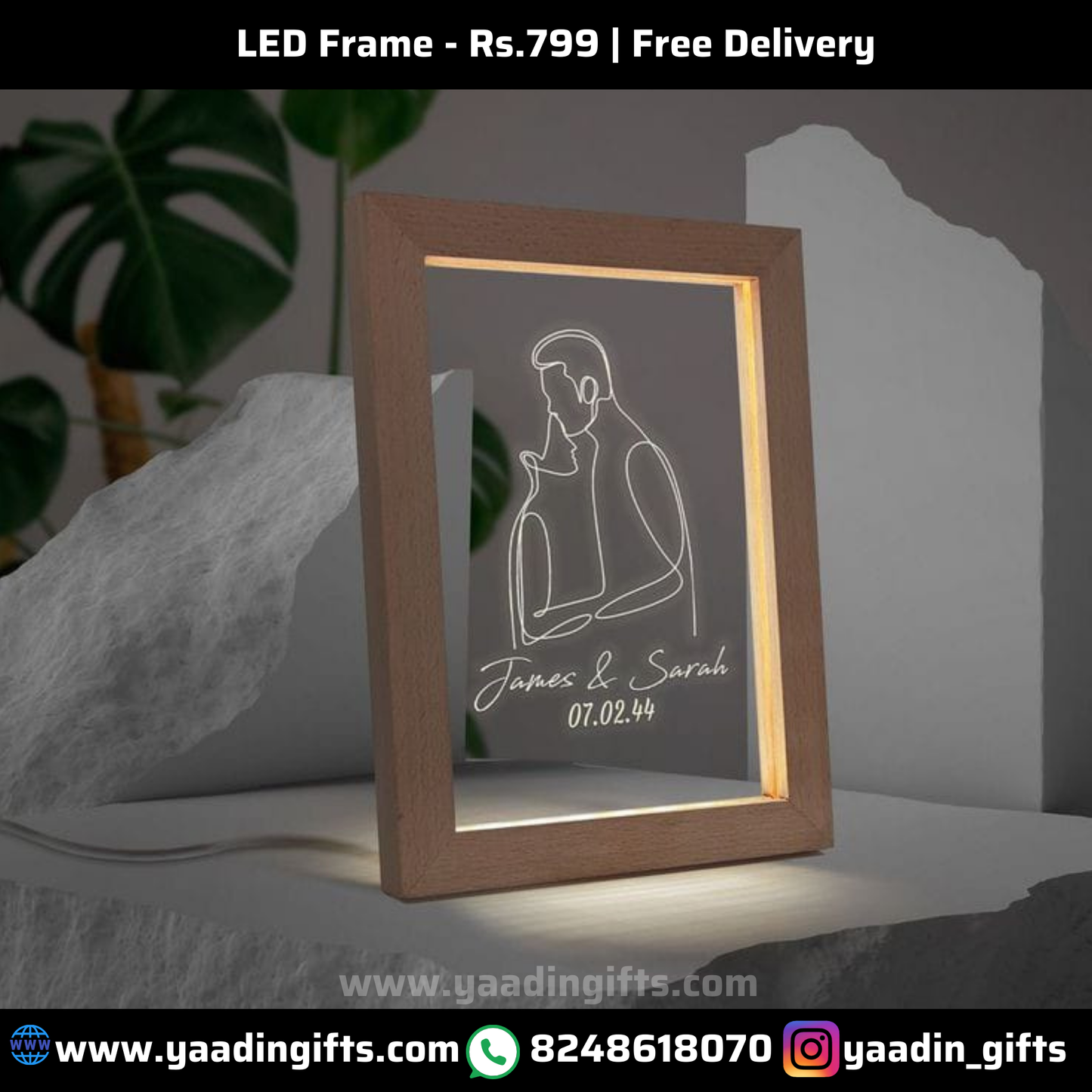 LED love frame