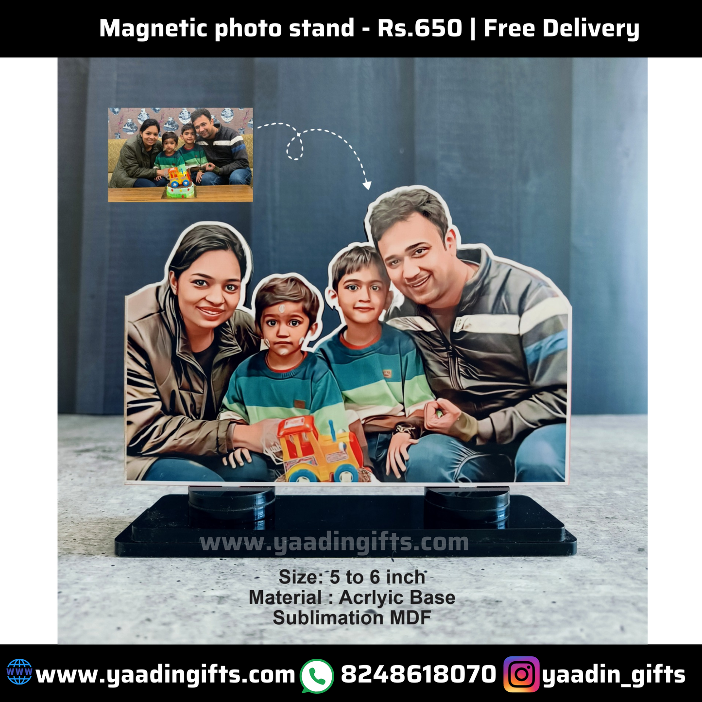 Magnetic photo stand