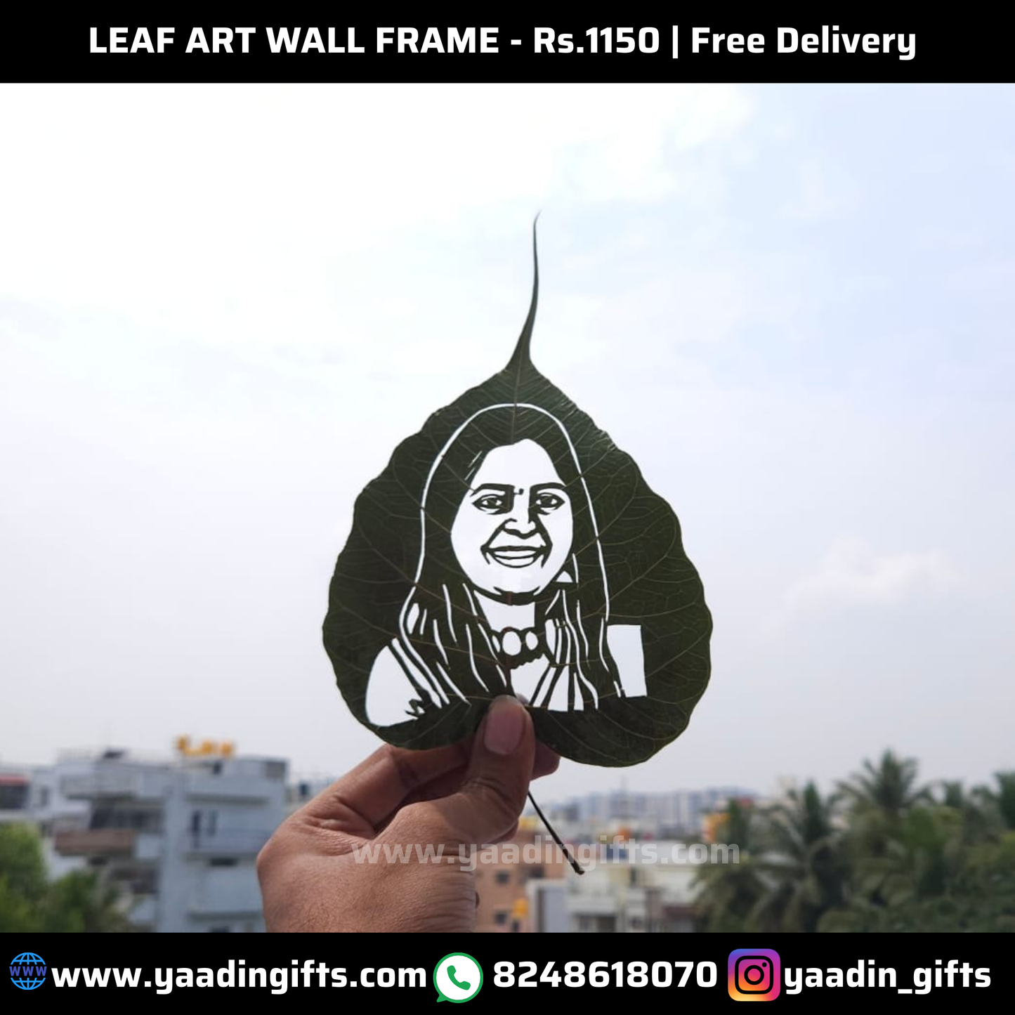 Leaf art with wall frame