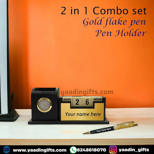 Lifetime Calender Pen stand with clock and Pen