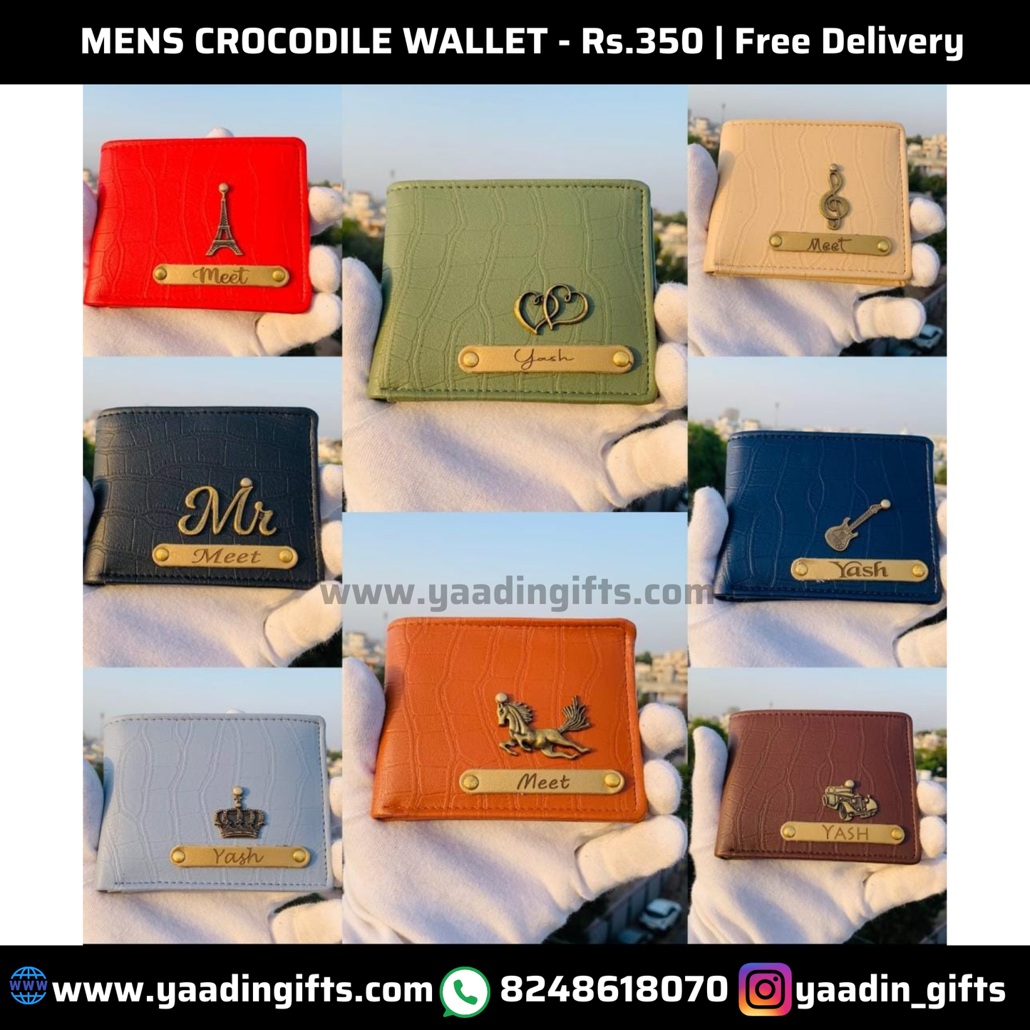 Mens crocodile wallet