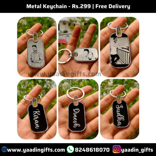 Metal photo keychain