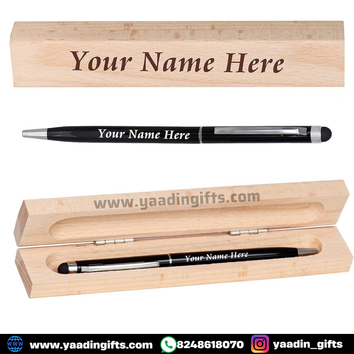 Wooden Pen Box with Pen