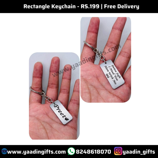 Rectangle Name Keychain