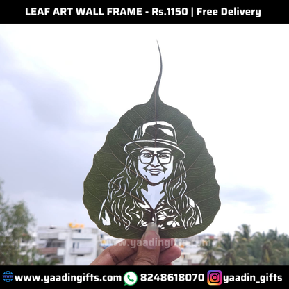 Leaf art with wall frame