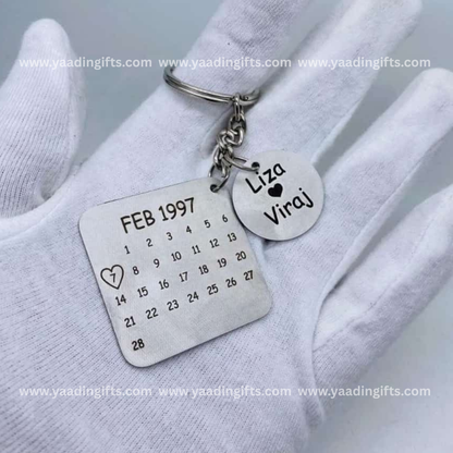 Photo calender keychain