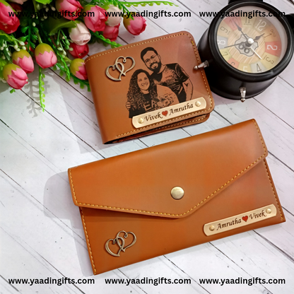 Couples photo sketch wallet - C