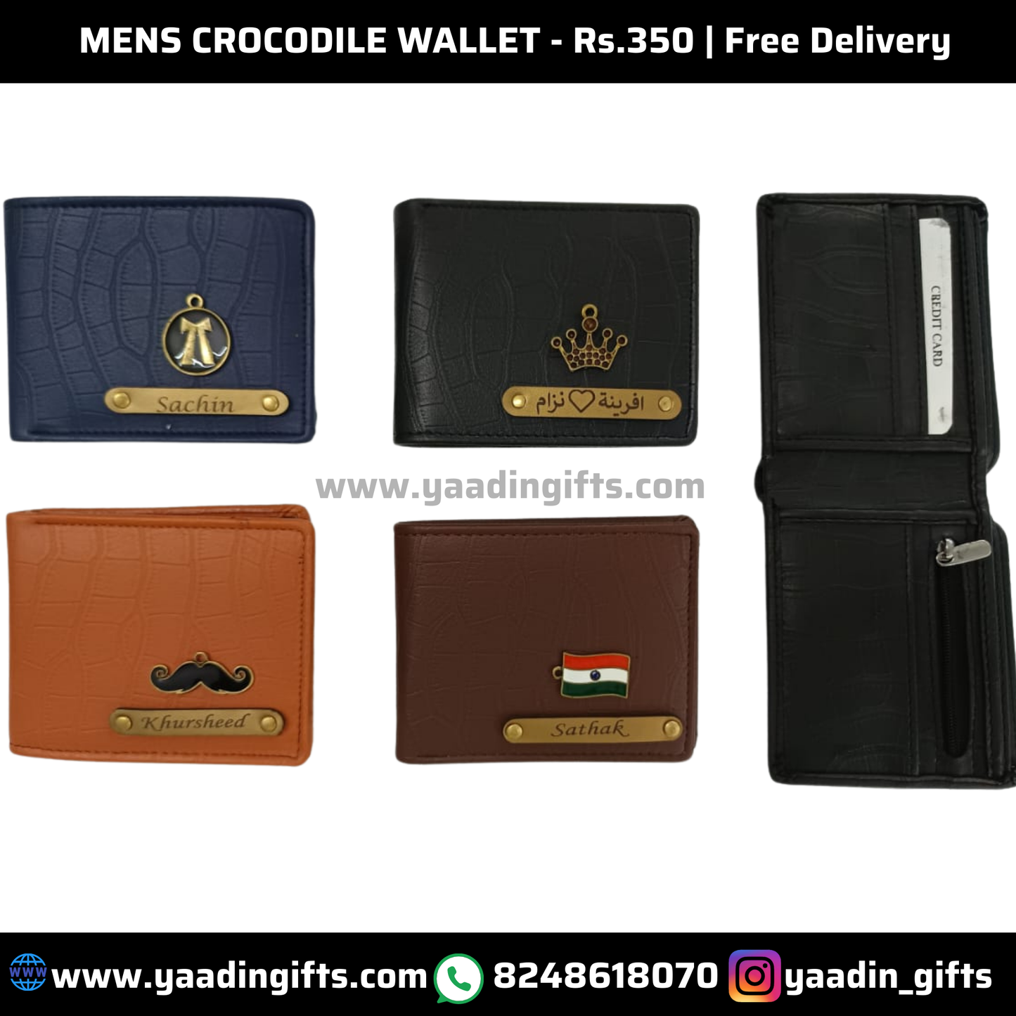 Mens crocodile wallet