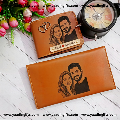 Couples photo sketch wallet - C