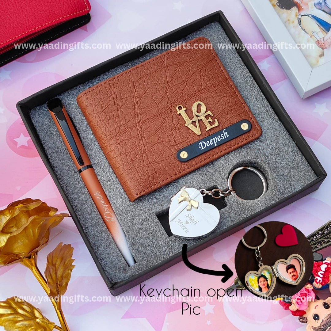 Combo - wallet, pen, heart keychain - C