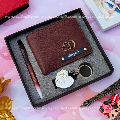 Combo - wallet, pen, heart keychain - C