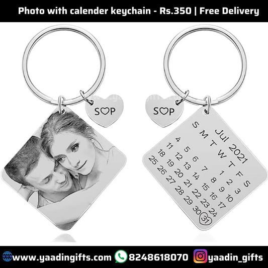 Photo + calender keychain