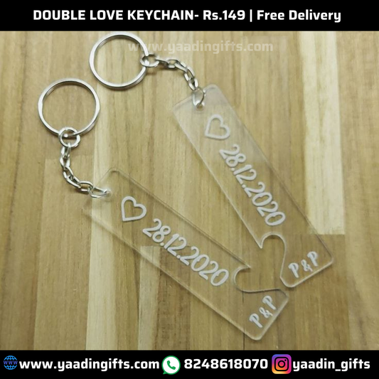 Double love keychain